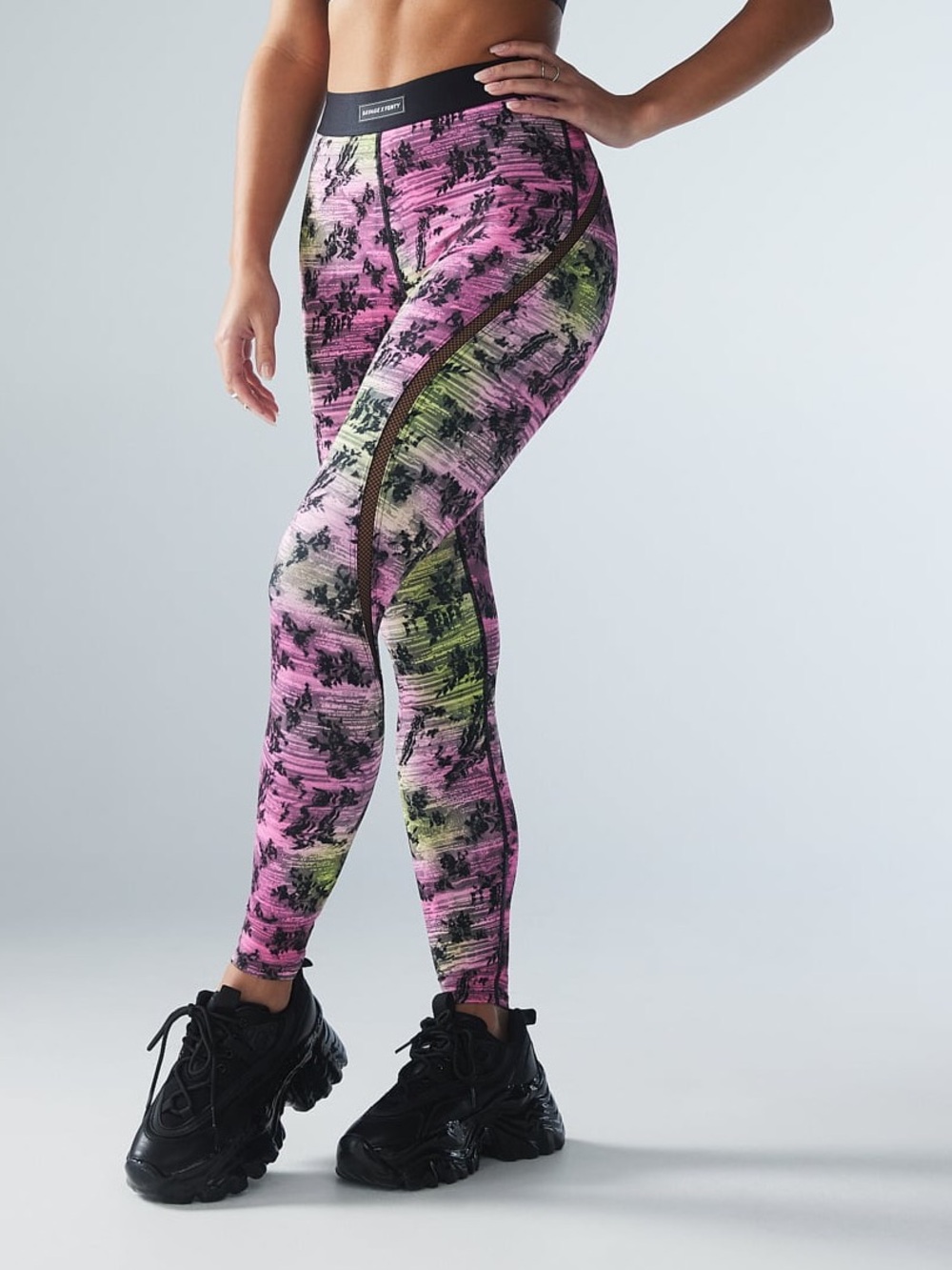 Savage X Fenty Pink & Green Abstract High-Rise Leggings pink palace slow burn